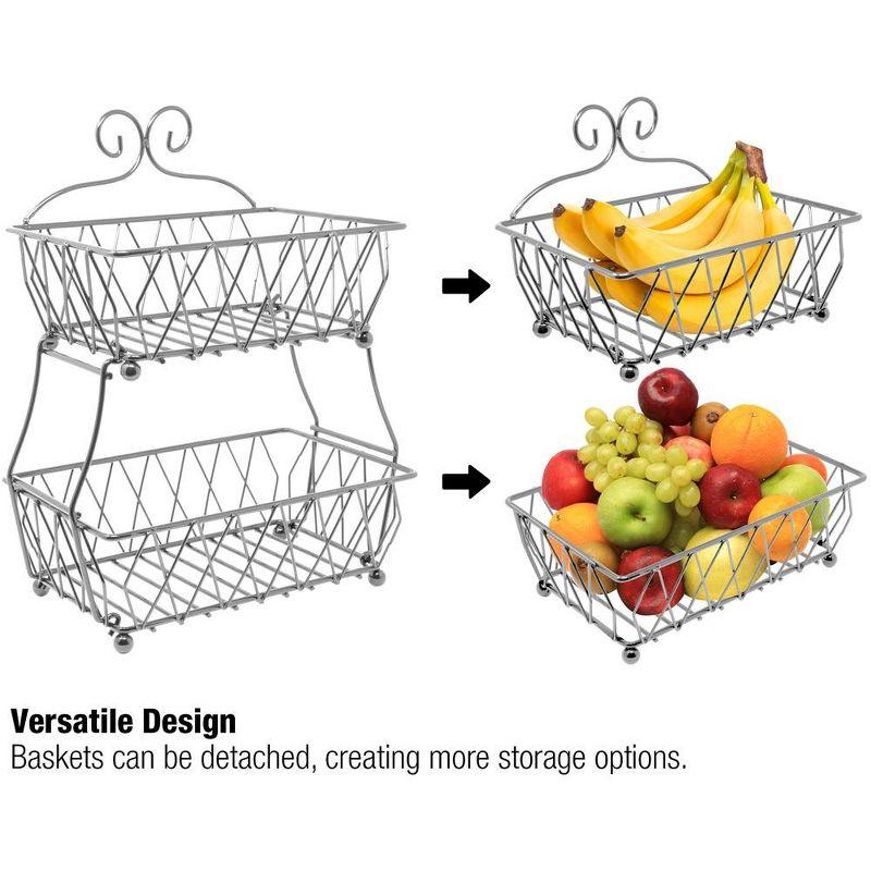 Sorbus 2-Tier Metal Fruit Basket Stand