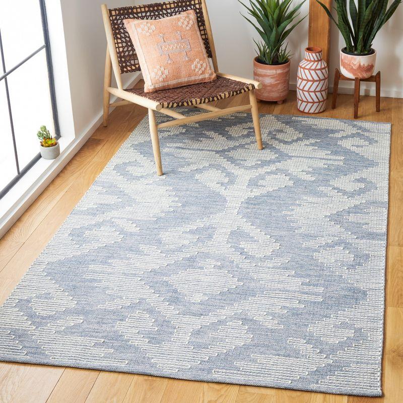 Kilim KLM853 Hand Woven Area Rug - Blue/Ivory - 5'x8' - Safavieh.