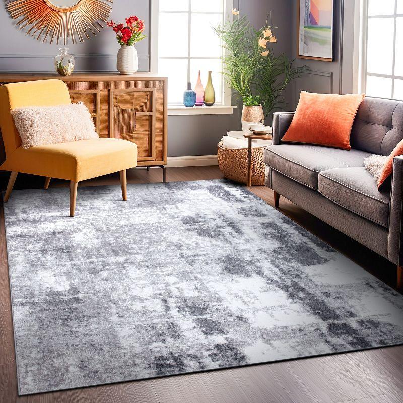 World Rug Gallery Contemporary Abstract Distressed Area Rug