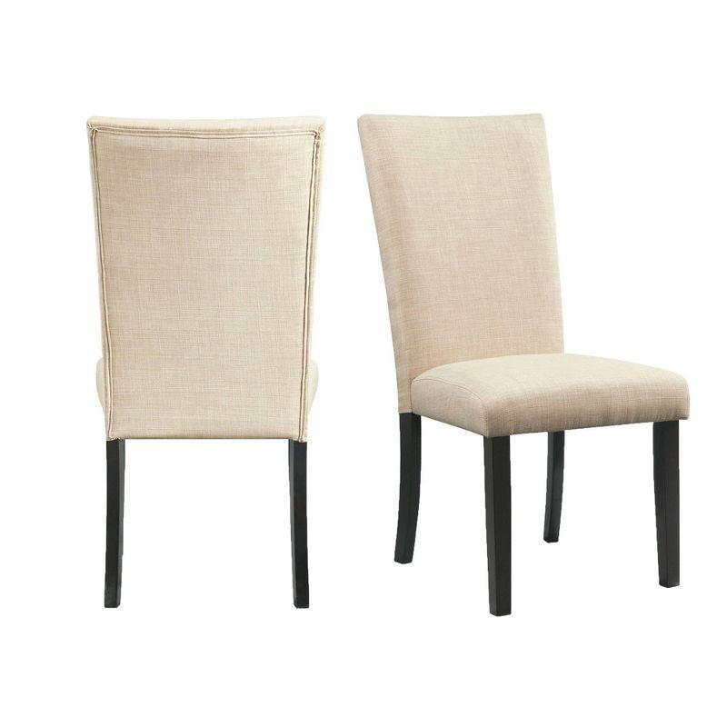 Felicia Transitional Beige Linen High-Back Side Chair