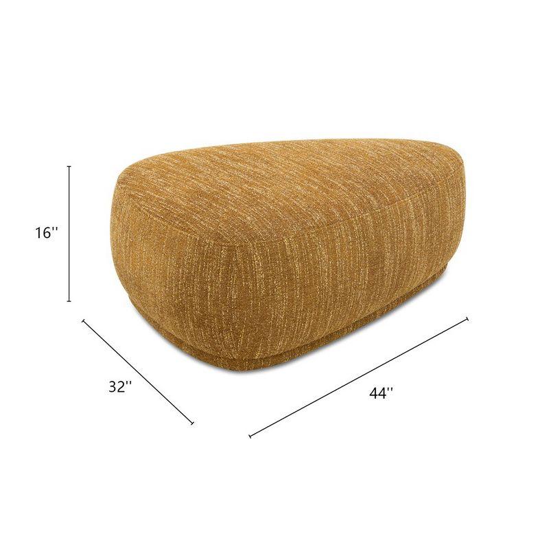 Jennifer Taylor Home Pebble 44" Rounded Triangle Cocktail Ottoman, Mustard Yellow Tweed