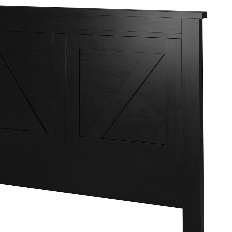 Glenwillow Home Farmhouse Style Wood Panel Headboard in Black, Twin Size