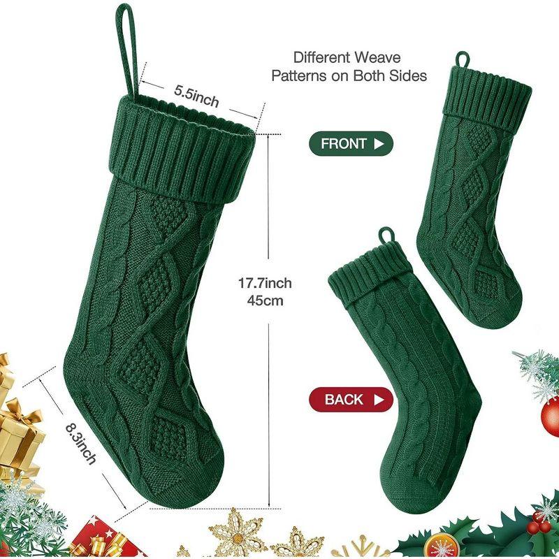 MOVSSOU Knit Christmas Stockings 18" Rustic Farmhouse Stocking 6 Pack