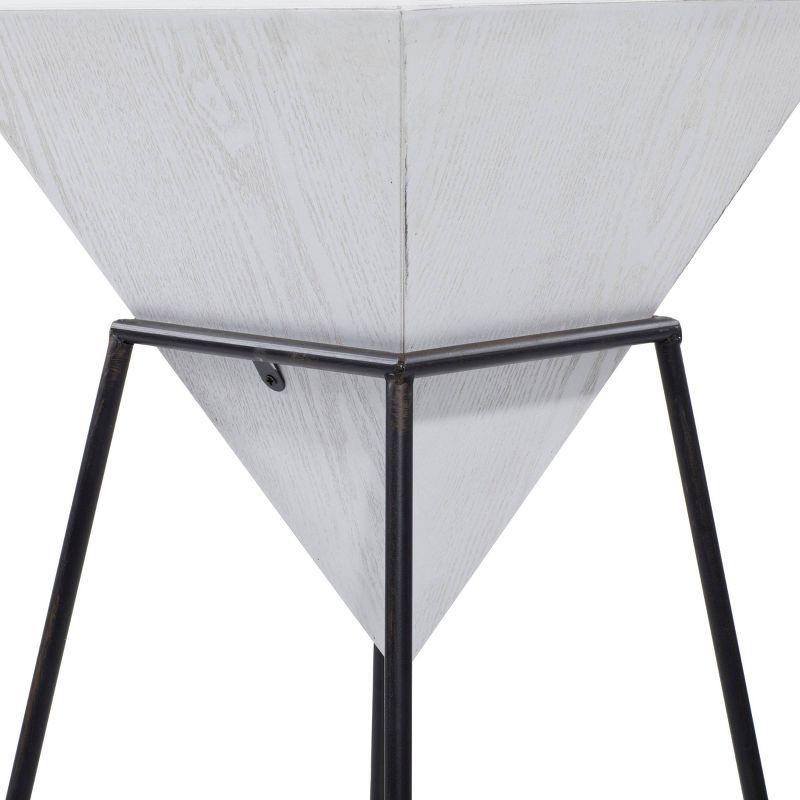 Geometric Accent Table White - Olivia & May: Modern Triangle Side Table, Metal Frame, Wood Top