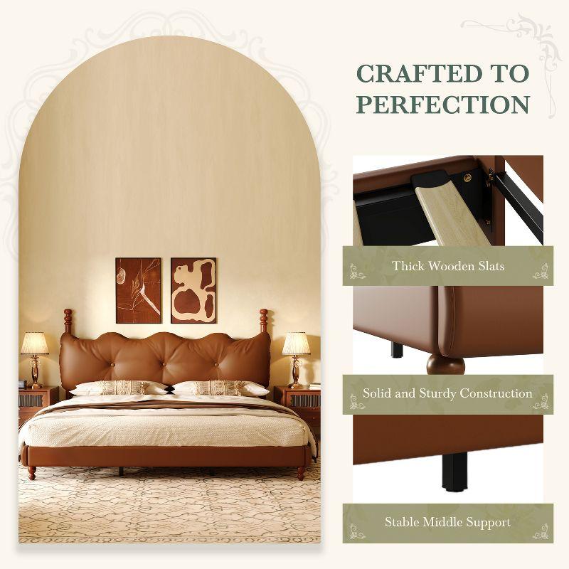 Christopher Knight Home Calka Modern Faux Leather Upholstered Coffee Bed with Headboard, California King