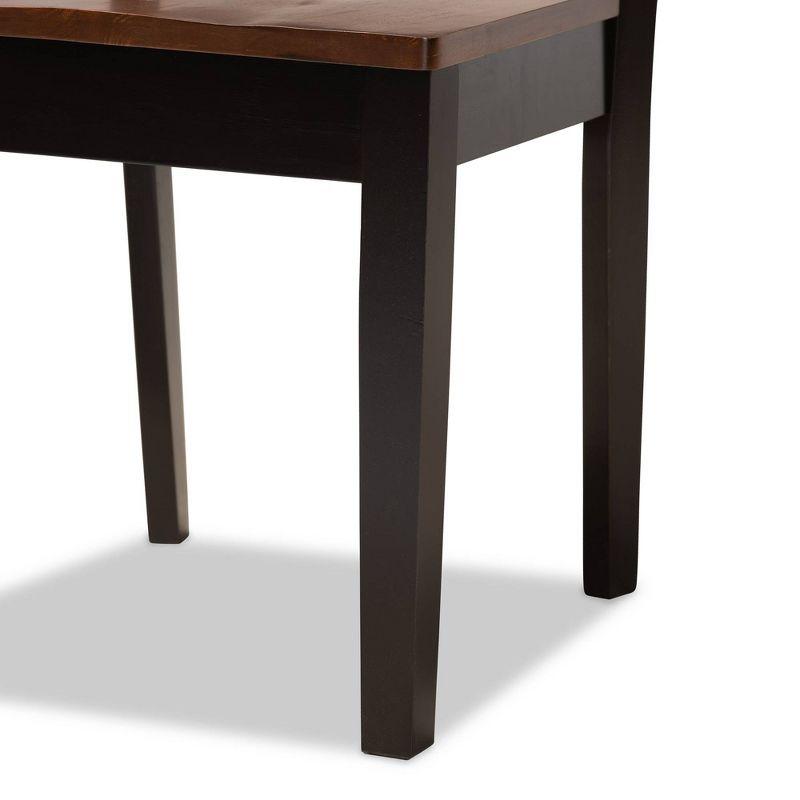 2pc Wood Gervais Two-Tone Dining Chair Set Dark Brown - Baxton Studio