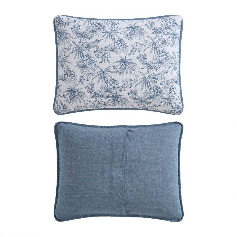 Pen and Ink Palm 100% Cotton Quilt Set Blue - Tommy Bahama