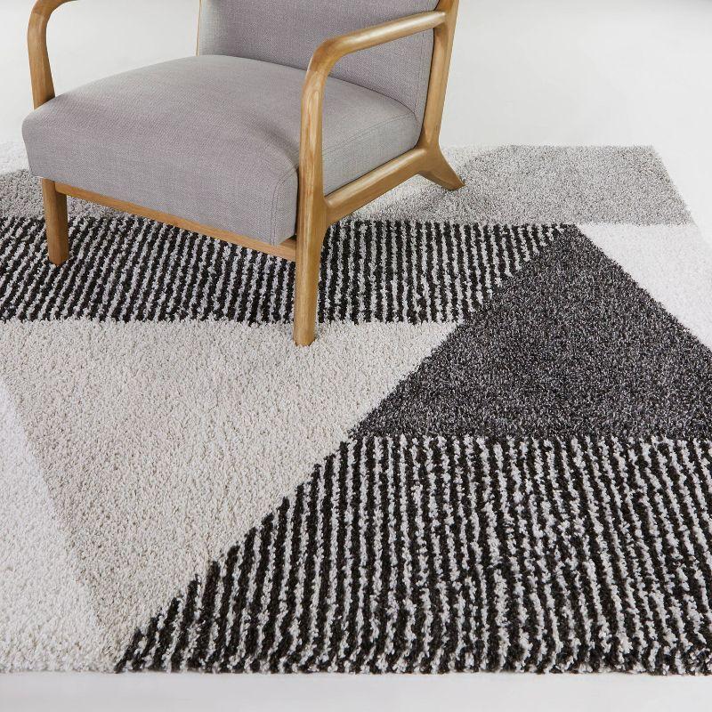 5'3"x7' Merril Mid-Century Modern Geometric Rug Gray - Balta Rugs: Indoor High Pile, Fade & Stain-Resistant, OEKO-TEX Certified