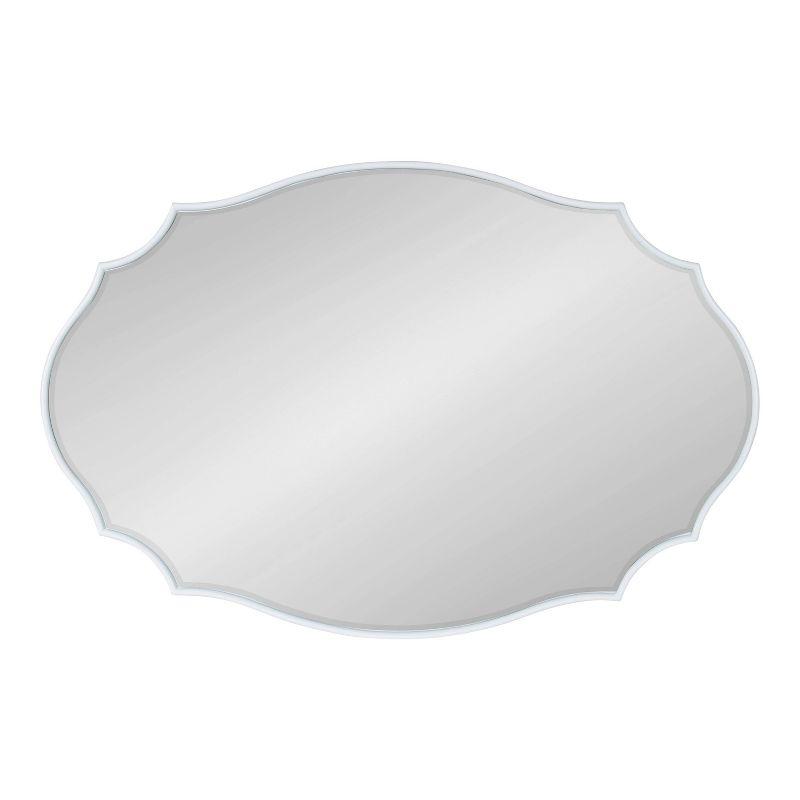 24" x 36" Leanna Scallop Wall Mirror White - Kate & Laurel All Things Decor: Modern Oval Framed, No Assembly Required