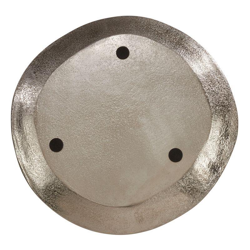 Handcrafted Silver Aluminum 13" Charger Plates with Brushed Design, Set of 4