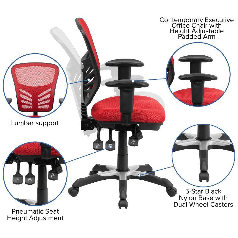 Flash Furniture Mid-Back Mesh Multifunction Executive Swivel Ergonomic Office Chair with Adjustable Arms