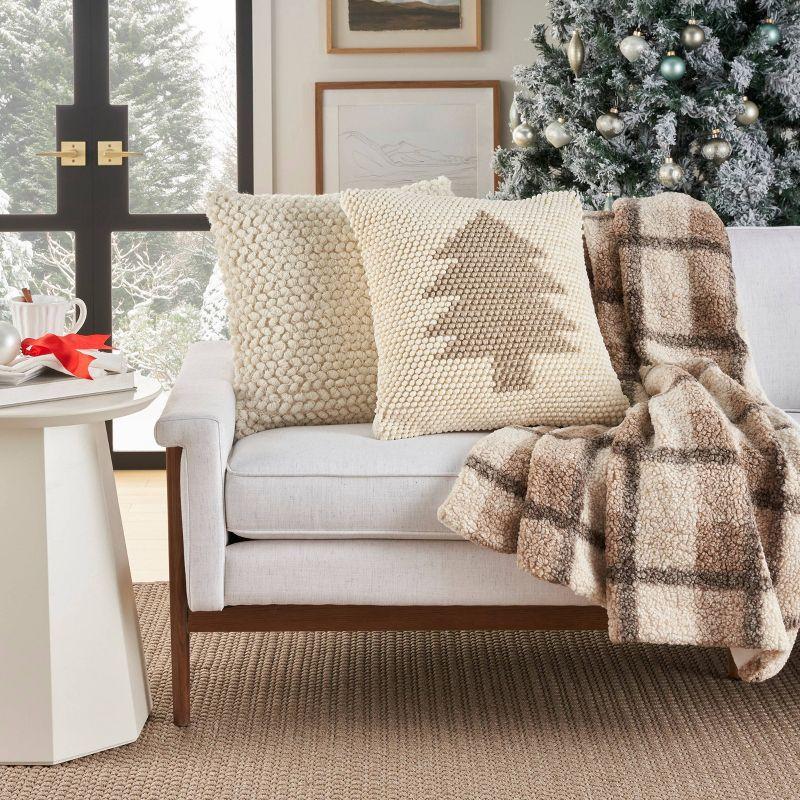 20"x20" Oversize Holiday Xmas Tree Loops Square Throw Pillow - Mina Victory: Polyester & Cotton, Zipper Closure