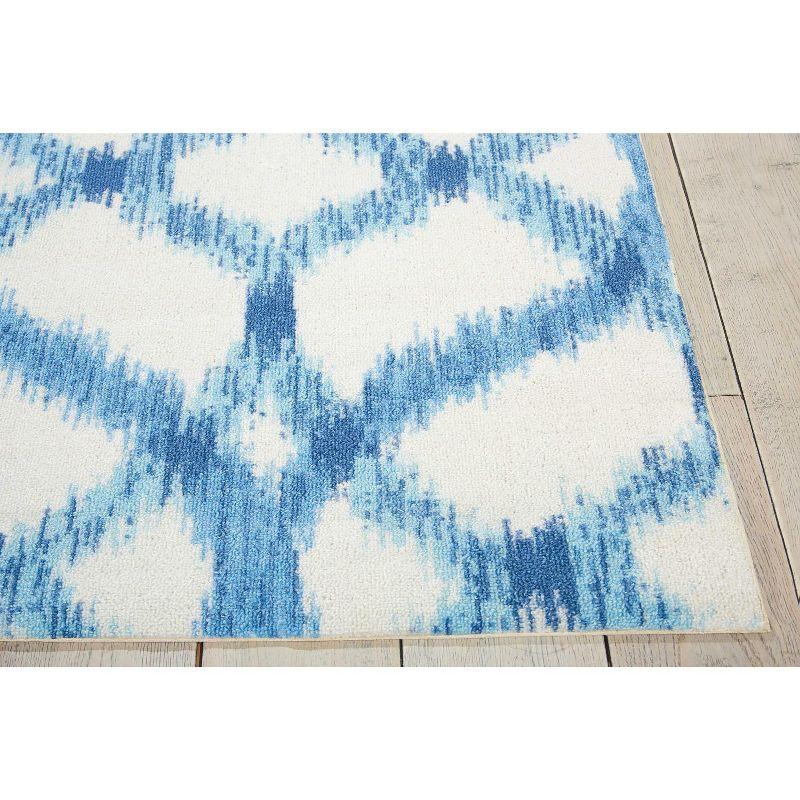 Waverly Sun & Shade "Izmir Ikat" Aegean Indoor/Outdoor Area Rug by Nourison SND05 5'3" x 5'3"