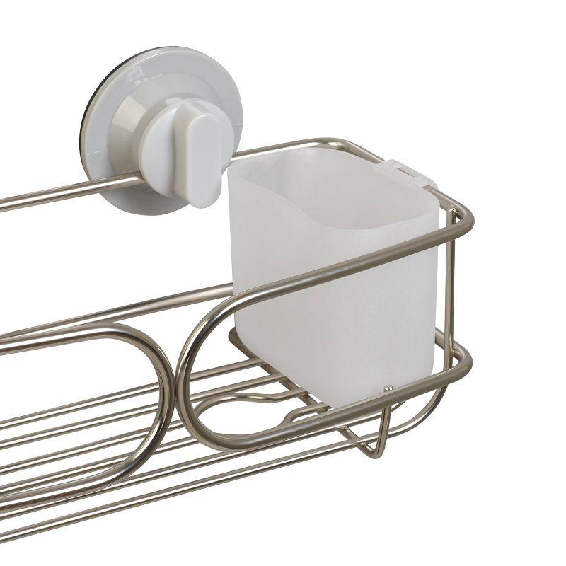 Suction or Adhesive Mount Stainless Steel Shower Shelf