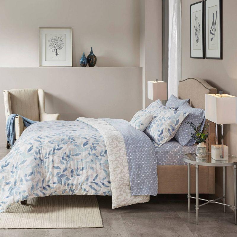 Madison Park Essentials Sofia Microfiber Reversible Comforter Set with Bed Sheets