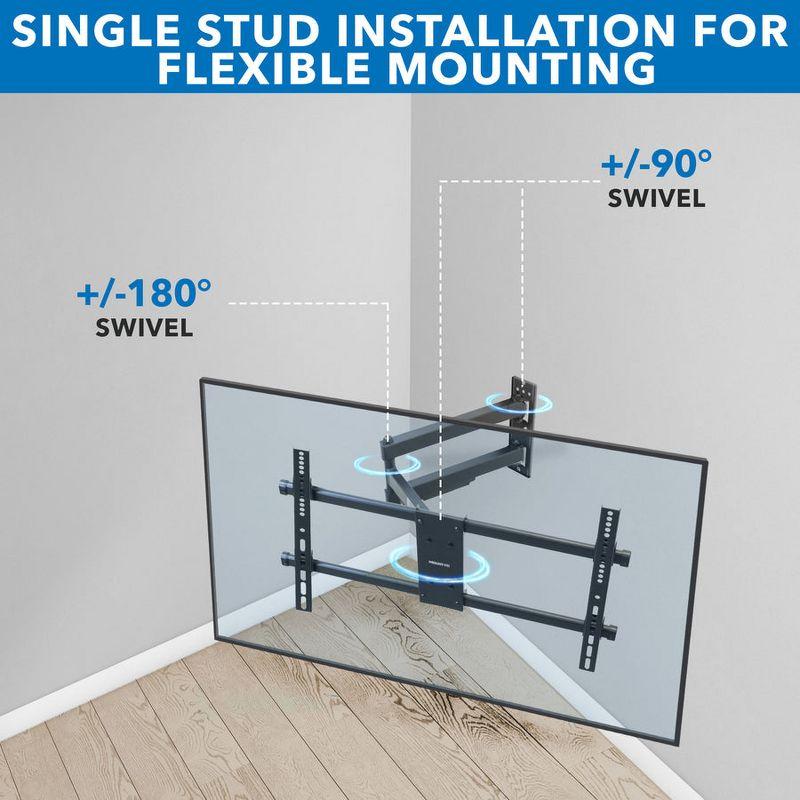 Mount-It! UL Certified Heavy Duty Full Motion TV Wall Mount For 37- 80 in. Flat Screen TVs, Wall Mount Bracket Max VESA 600x400, Holds up to 110 Lbs.