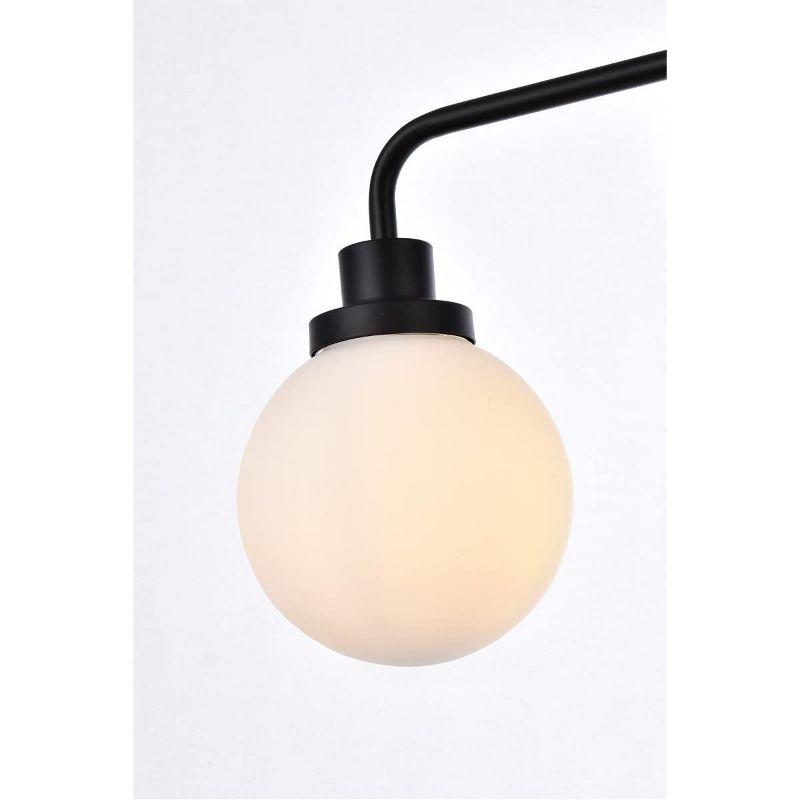Elegant Lighting Hanson 3 lights bath sconce in black with frosted shade