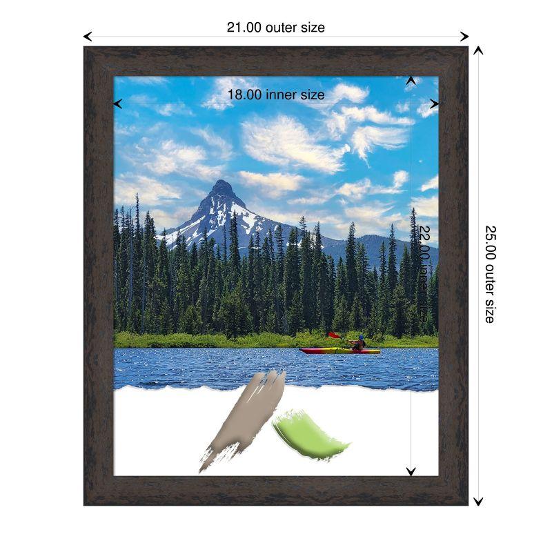 Amanti Art Dappled Black Brown Narrow Wood Picture Frame Opening Size 18x22 in.