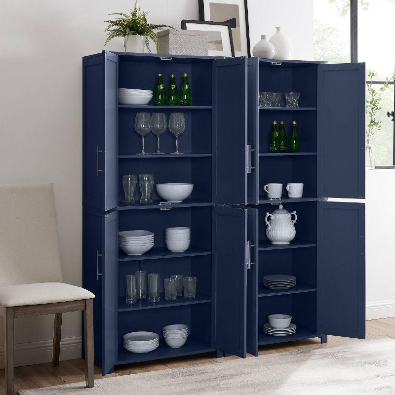 Savannah Navy 67" Shaker Style Kitchen Storage Pantry Set