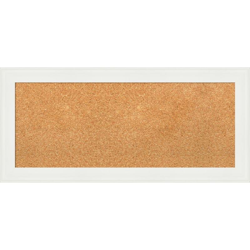 Amanti Art Vanity White Narrow Framed Corkboard, Natural Cork