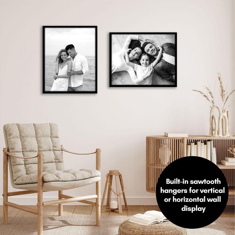 Americanflat 16x20 Poster Frame with Polished Plexiglass - Streamline Collection - Thin Border Picture Frame for Wall Display - Black