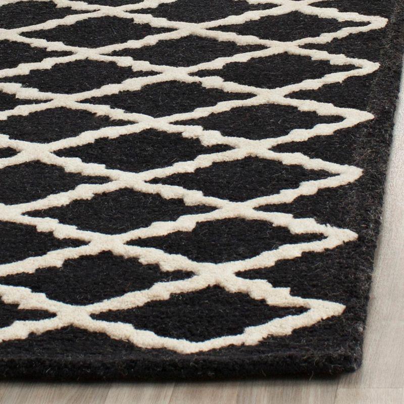 Hand-Tufted Cambridge Wool 6' Square Rug in Black/Ivory