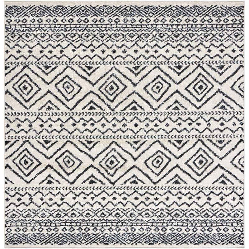 Tulum TUL267 Power Loomed Indoor Accent Rug - Ivory/Black - 3'x3' - Safavieh