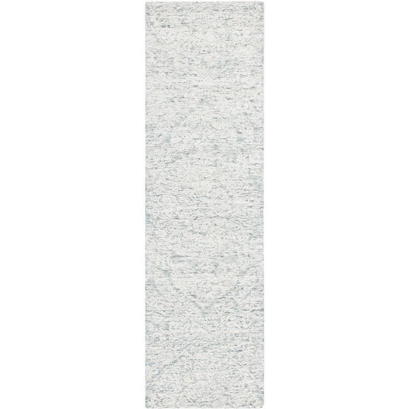 Elegant Gray Hand-Tufted Wool Area Rug - 27" x 7"