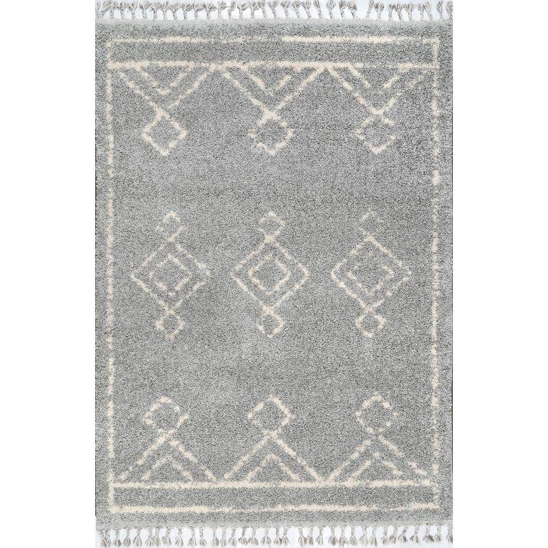 nuLOOM Mackie Moroccan Diamond Tassel Rug