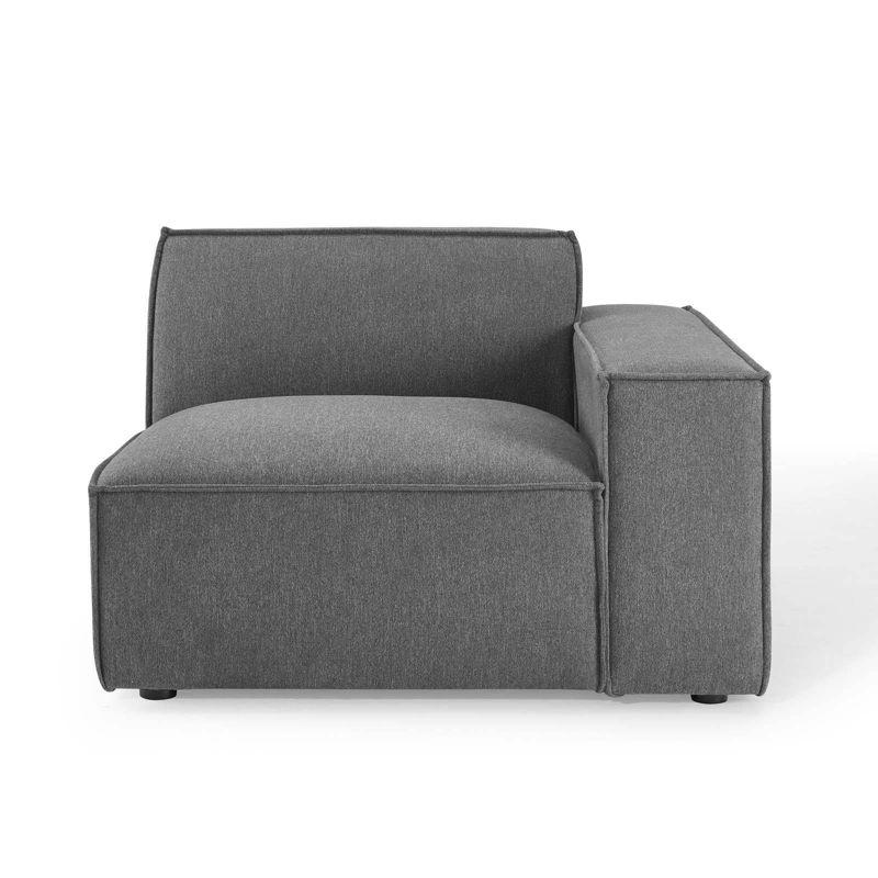 Modway Restore Left Arm Sectional Sofa Chair Charcoal: Upholstered, Wood Frame, Spot Clean