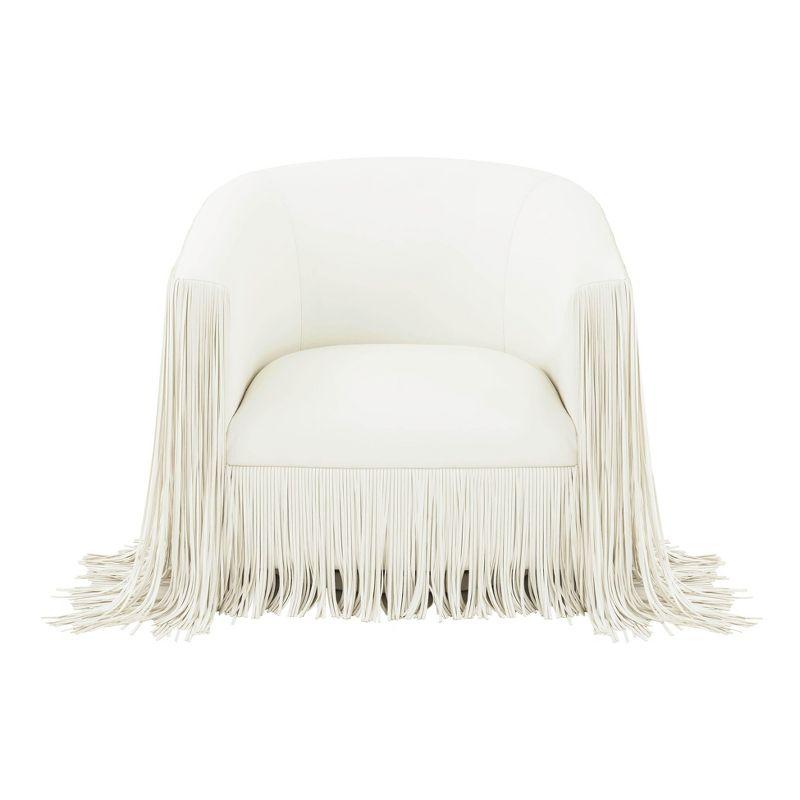 Everly Quinn Faux Leather Swivel Barrel Chair