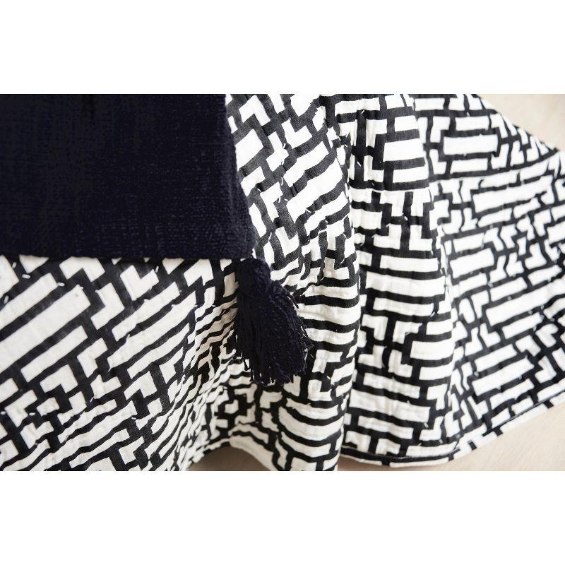 Naya Geometric Black and White Cotton Euro Sham