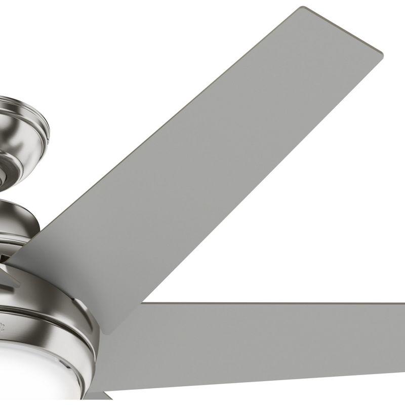 Sotto 52" Brushed Nickel Modern Ceiling Fan with LED Light and Remote