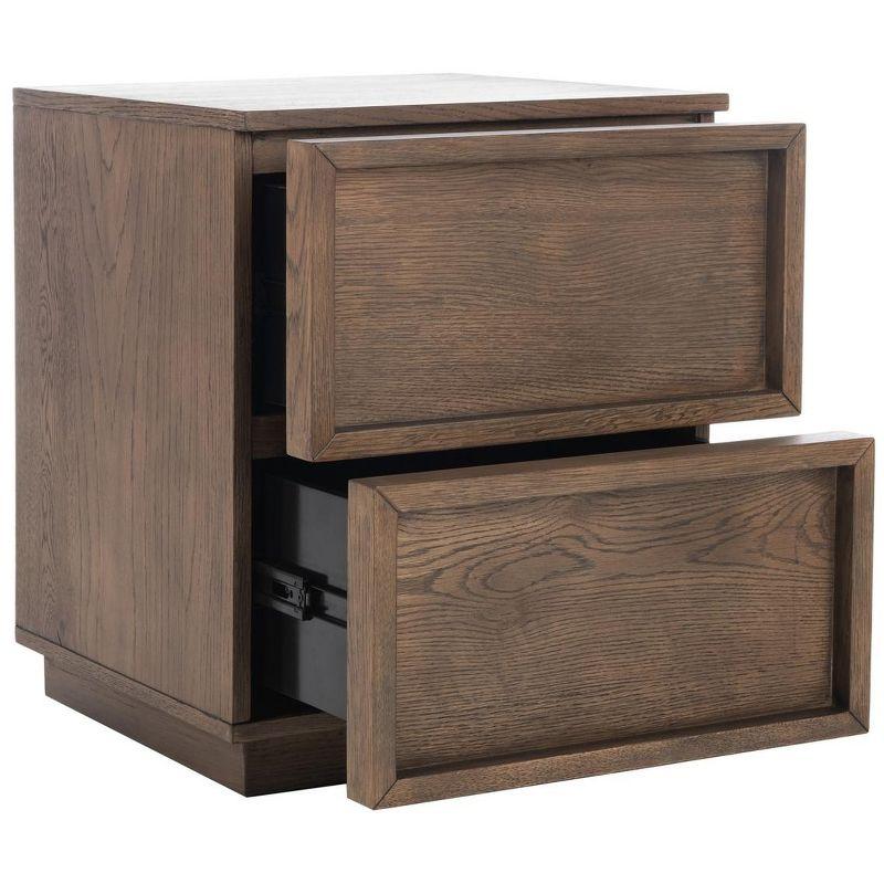 Zeus 2 Drawer Nightstand - Medium Oak - Safavieh.