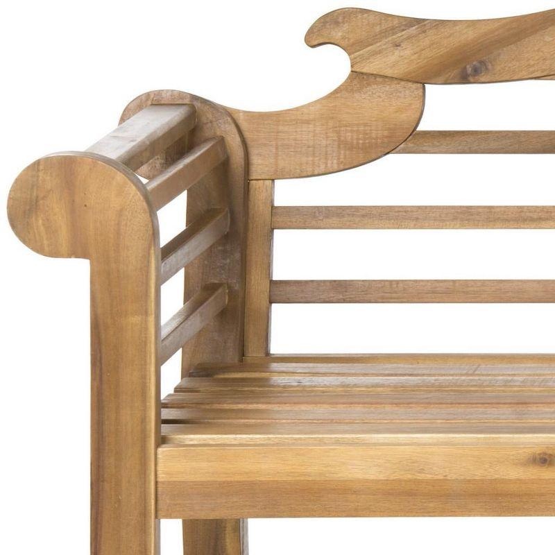 Khara 77" Natural Acacia Wood Garden Bench