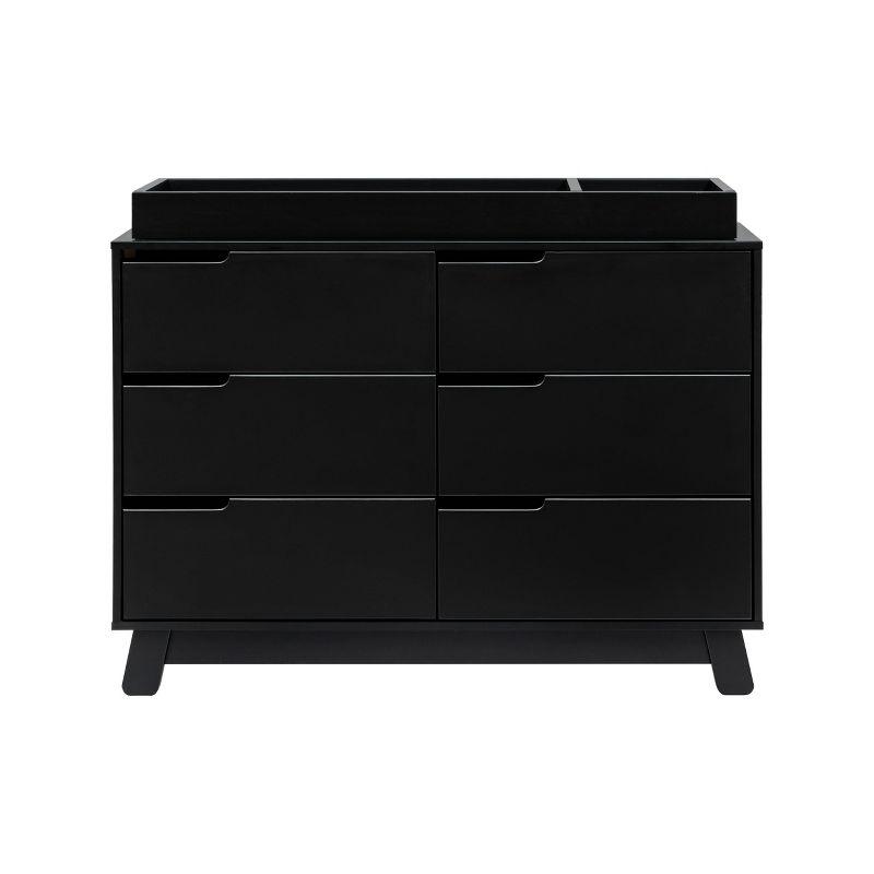 Hudson Mid-Century Modern Black 6-Drawer Double Dresser