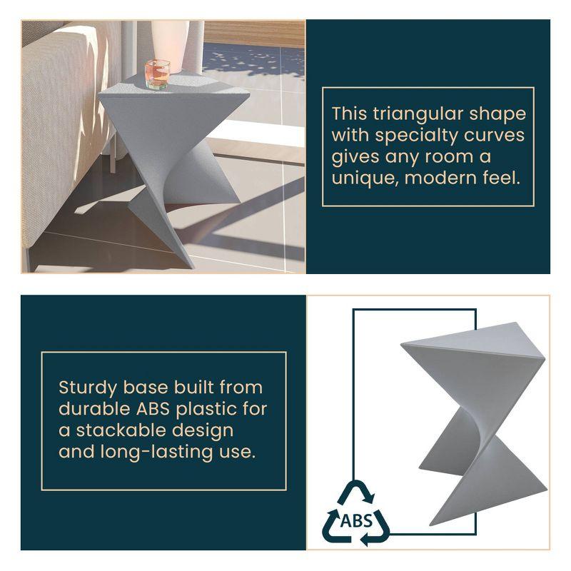 LeisureMod Randolph Stackable Side Table – Modern Triangular Design Accent Table – Versatile for Living Room, Bedroom, or Office Room