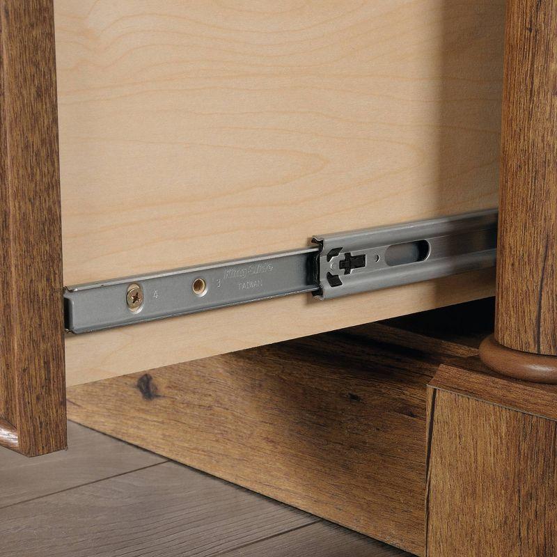 Palladia Computer Desk and Hutch Vintage Oak - Sauder: Home Office Workstation, Easy Glide Drawer