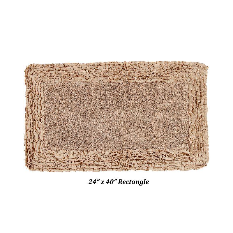 Better Trends Shaggy Boader 100% Cotton Tufted Non- Slip Backing Bath Rug 24" x 40" Rectangle - Beige