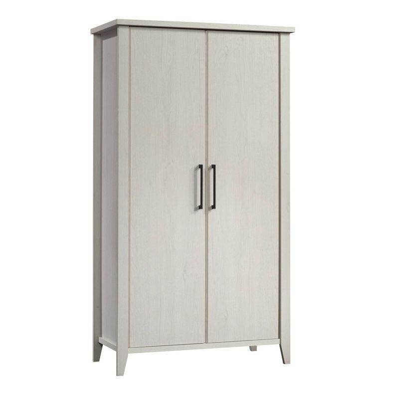 Sauder Summit Station Storage Cabinet Glacier Oak: Laminated MDF, 4 Adjustable Shelves, CARB Certified