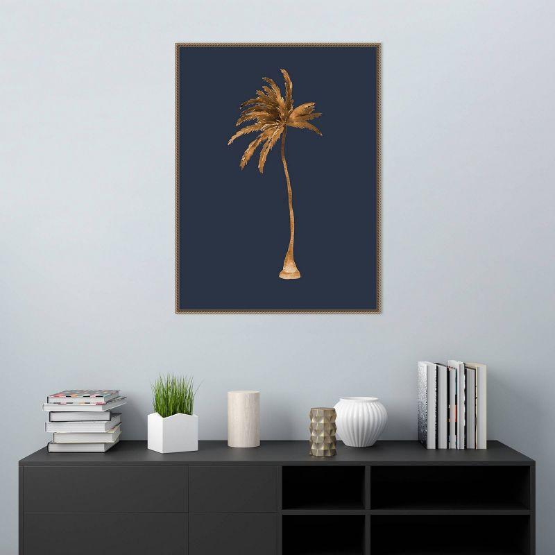 32"x42" Golden Palm IIII by Urban Road Framed Canvas Wall Art Print Bronze - Amanti Art: Coastal Decor, Tropical Ambiance