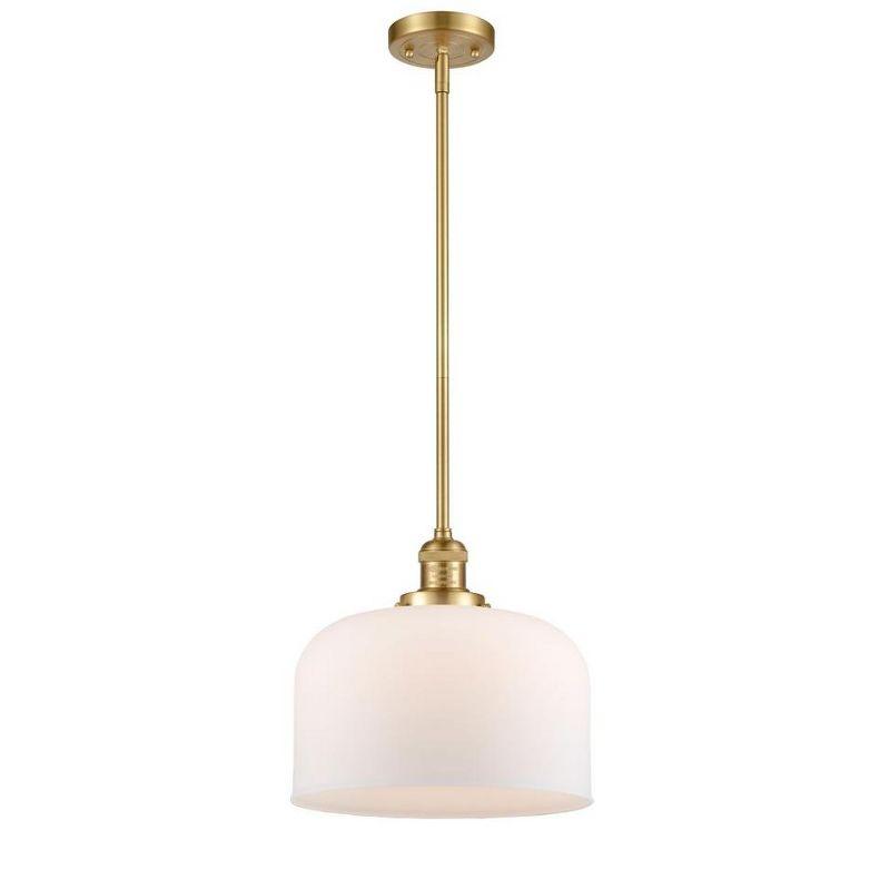 Satin Gold Mini Pendant with Matte White Glass Shade