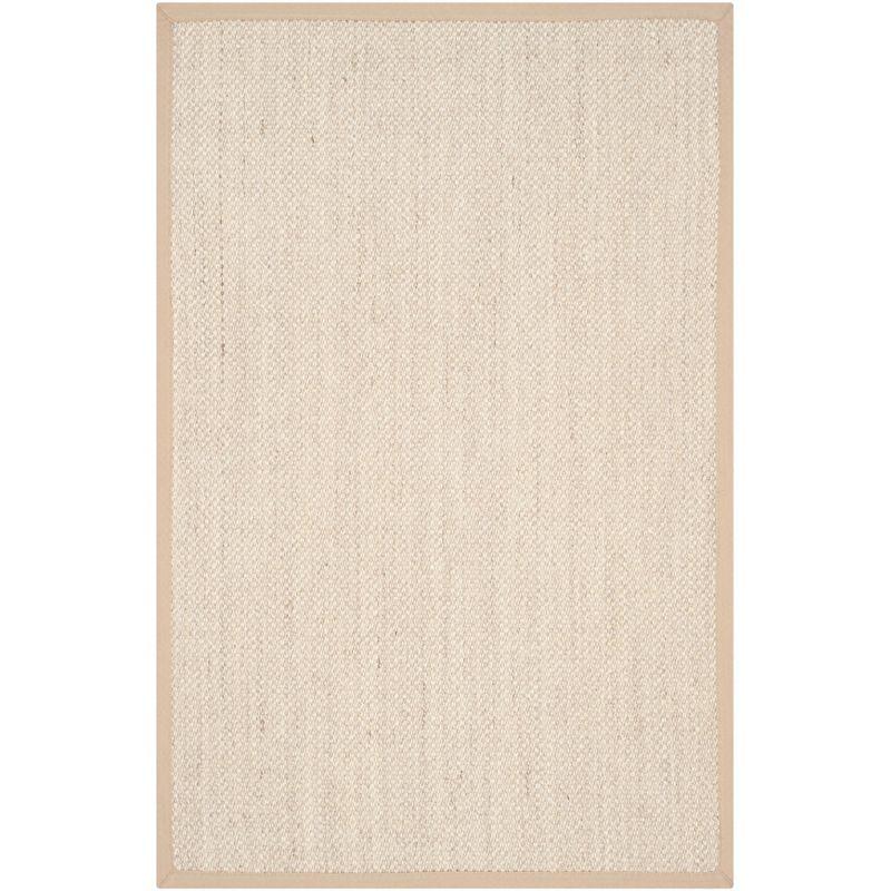 Sleek Marble & Linen 24" Hand-Knotted Rectangular Rug