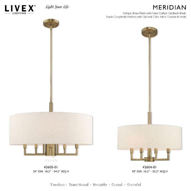 Livex Lighting Meridian 5 - Light Chandelier in  Antique Brass