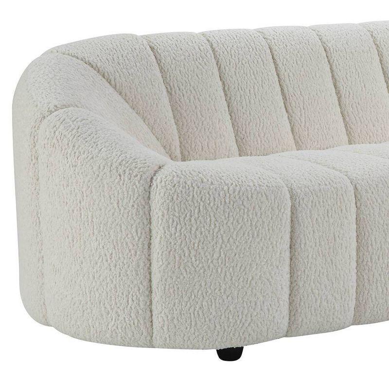 83" Osmash Sofa White Teddy Faux Shearling - Acme Furniture: Plush Upholstery, Wood Frame, Includes 2 Accent Pillows