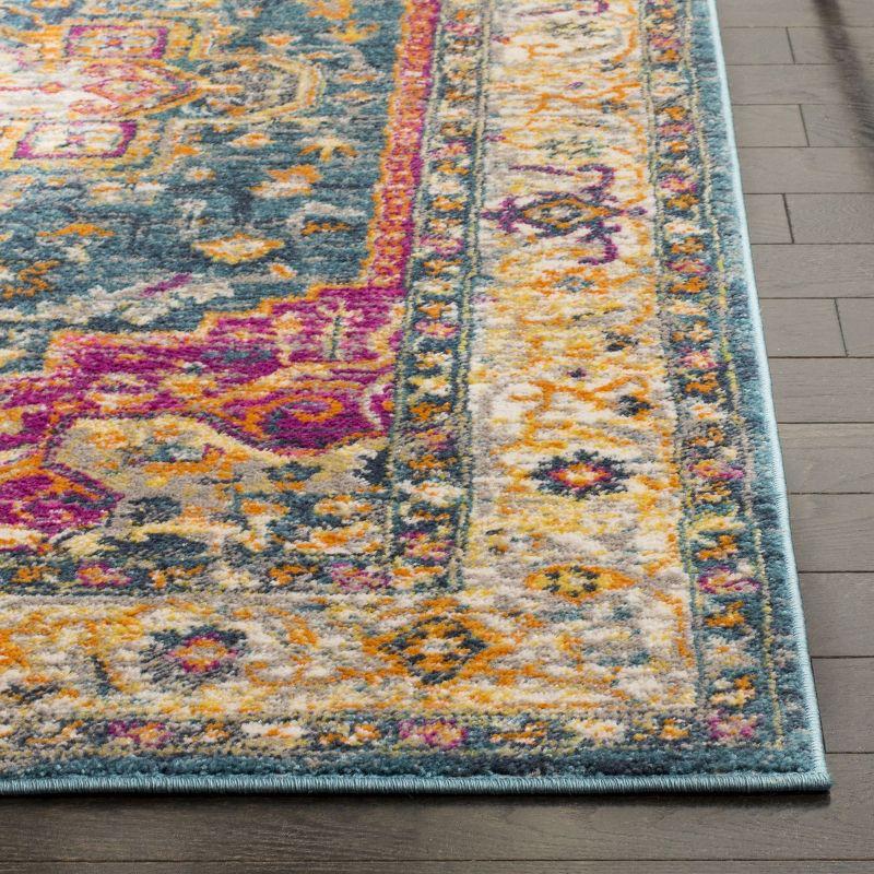 Blue Multi 4' x 6' Synthetic Floral Motif Area Rug