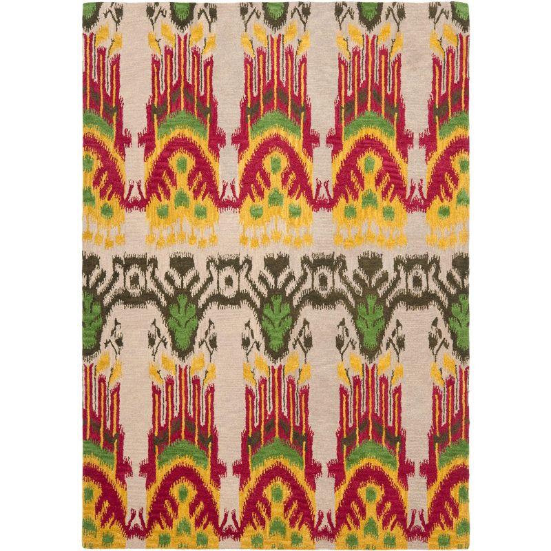 Ikat IKT464 Hand Tufted Area Rug - Beige/Yellow - 6'x9' - Safavieh.