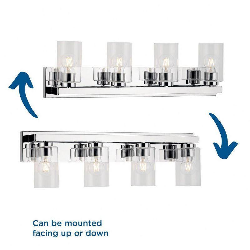 Progress Lighting Goodwin 4-Light Vanity Light, Polished Chrome, Clear Glass Shades