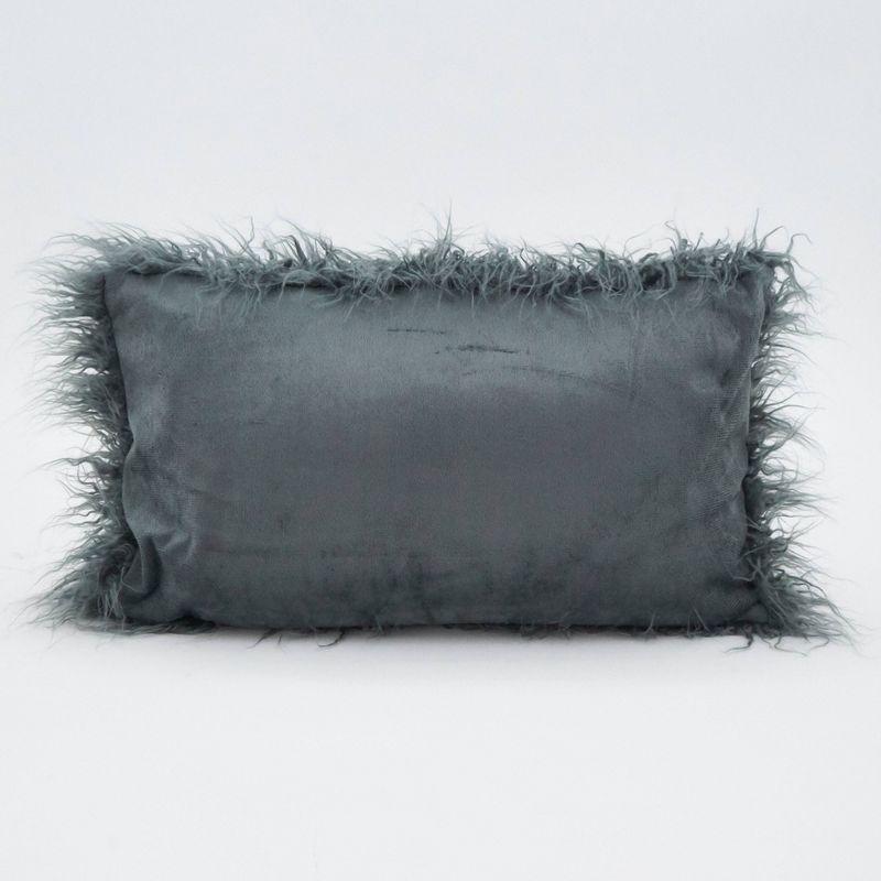 Poly Filled Faux Mongolian Fur Throw Pillow - Saro Lifestyle