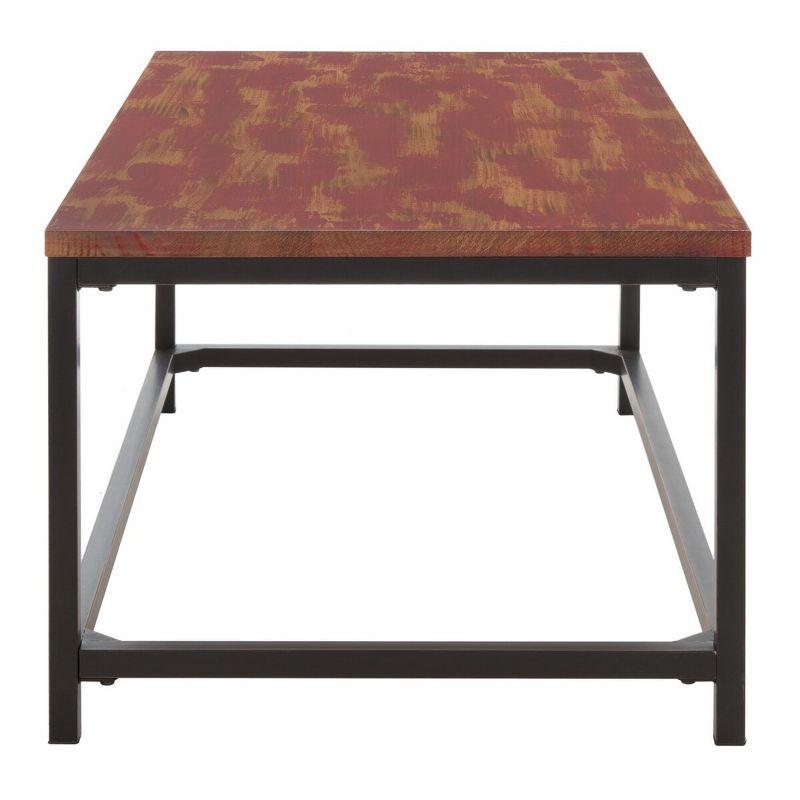 Alec Coffee Table - Distressed Maroon - Safavieh